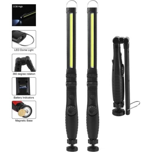 20W COB LED Car Emergency Flashlight 2200mAh USB Work Light Folding Inspection Lamp Portable Camping Lantern Garage Torch