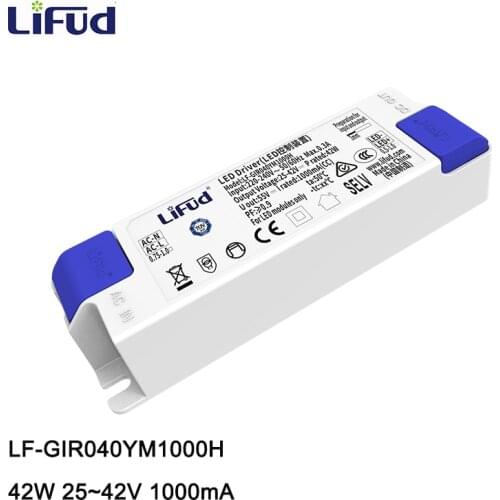 Lifud LED Driver 42W 1000mA DC 25-42V AC220-240V LF-GIR040YM1000H Transformer LED Driver Panel for Class II LED Luminaire