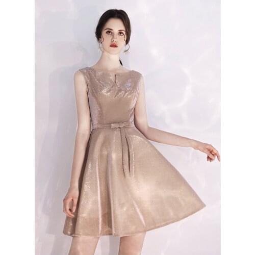 Reflective Short Homecoming Dress Sleeveless A-Line Graduation Holiday Birthday Formal Party Shiny Elegant Evening Gown 2021 New