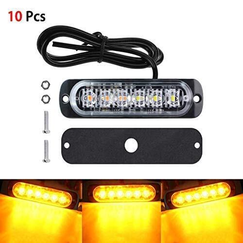 Car Light Bar Amber 6 LEDs Car Truck Emergency Beacon Warning Hazard Flash Strobe Light Bar Dropshopping car accessories