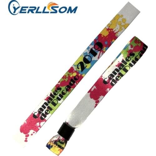YERLLSOM 200PCS/lot Customized Personalized custom fabric wristbands for events Y19081301