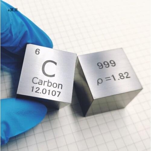 Mirror Carbon Periodic Phenotype Cube, Side Length 1 Inch, Weight About 30g, C Greater than 99.9