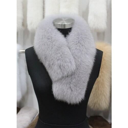 Womens Genuine Real Fox Fur Scarf Scarve Clips Fur Collar Free Shipping