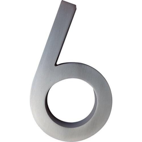12cm Heavy Modern House Number Door Home Address Numbers for House Number Digital Door Outdoor Sign Plates 5 Inch. #6 Nicle