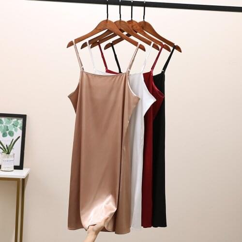 2021 Spring Summer Women Satin Dress Party Luxury Shiny Sundress Imitation Silk Dress Camis Sexy Mini Dresses