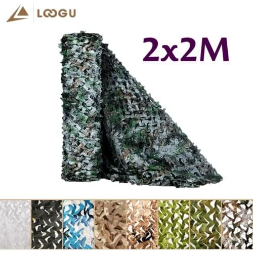 LOOGU 8 colors 2*2M Reinforced Military Camouflage Nets White Black Sand Hunting Outdoor Army Concealment Camo Netting 2x2 2x2M