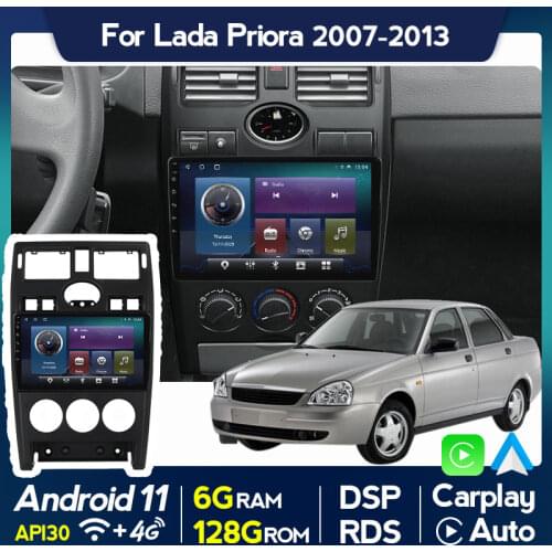 6G RAM 128G ROM Android 11 DSP Car Radio For Lada Priora 2007-2013 Multimedia Player GPS Navi Stereo Receiver Carplay Auto BT5.0