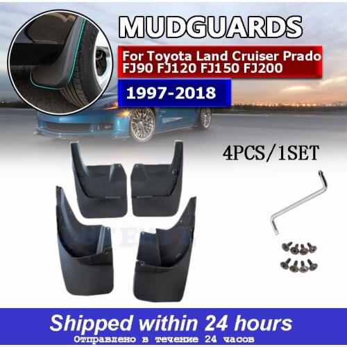 4Pcs Mud Flaps Splash Guards For Toyota Land Cruiser Prado FJ90 FJ120 FJ150 FJ200 1997-2018 Front and Rear Mudguards