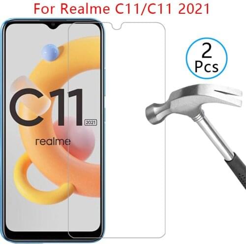 Case for realme c11 2021 cover screen protector tempered glass on realmi c 11 11c realmec11 realmic11 protective phone coque bag