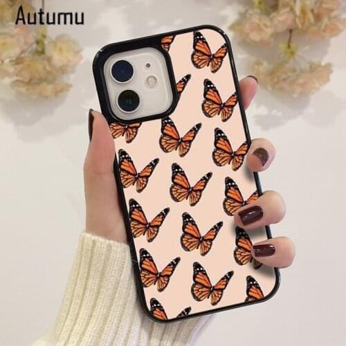 Phone Case for iPhone 12 mini X XS XR 11 Pro Max SE 2020 5 5S 6 6S 7 8 Plus Samsung Galaxy S8 S9 S10 S20 S21 Butterfly Cover