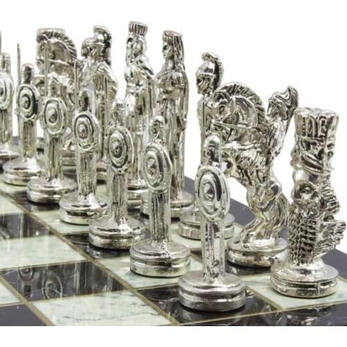 Black Chess Set Luxury Chess Game 13.7 Inch Chrome Plated Boxed Board Game Wooden Chess Board and Figures Gift for Men Gift Idea