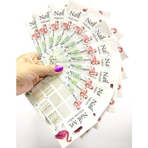 [CPD301-312] Golden Galaxy Nail Sticker Art decals Polka Dot Line Strip Decals DIY Metallic-Wave Nail Art Ultra-thin 3D Stickers