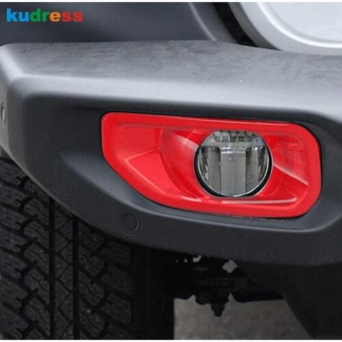 For Jeep Wrangler SUV 2018 2019 Chrome Front Fog Lamp Cover Tail Fog Light Trim Light Frames car styling Accessories