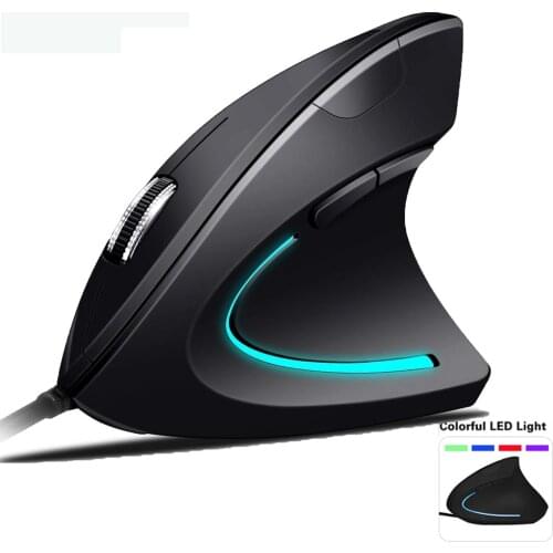 Ergonomic Vertical Gaming Mouse RGB Light Computer Optical Mice 3200DPI USB Wired Wrist Healthy 6D Mause Gamer For PC Laptop