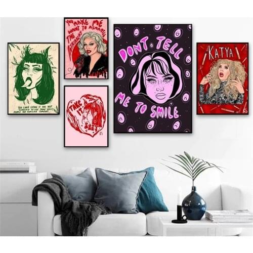 Feminist Girl Dont Tell Me To Smile Quote Canvas Painting Modern Prints Woman Wall Art Pictures Posters Girls Room Home Decor