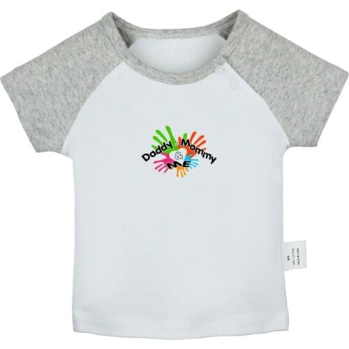 Daddy or Mommy and Me Pogo Rock Iron Fist Design Newborn Baby T-shirts Toddler Graphic Raglan Color Short Sleeve Tee Tops