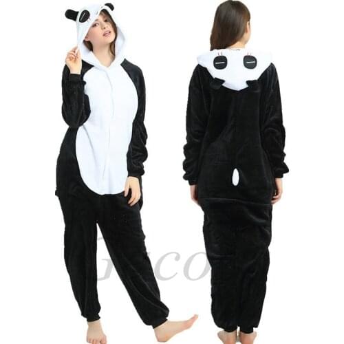 Kigurumi Stitch Panda Onesies Women Winter Animal Unicorn Pajamas Girls Boys Costumes Adults Nightie Flannel Sleepwear Pajamas