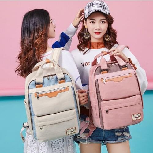 Korea Stylish Brand Backpack Pink Women Casual Waterproof Travel Laptop Daily Bags Student Schoolbag for Teens Girls Rucksack