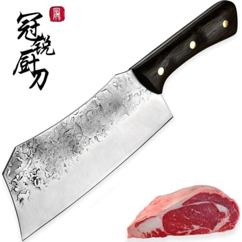 Hand Forged Meat Cleaver Kitchen Chef Knife Leather Sheath Gift Box Outdoor Butcher Chopper Boning Home BBQ Cooking Dropshipping