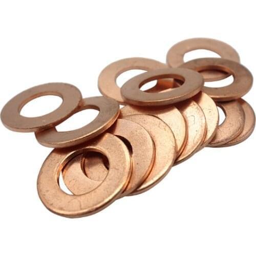 Red copper flat Thin washer shimM7M8M9M10M11M1M12 Thickness 0.1 0.5mm Ultra-thin Flat Washer Gasket Gap Adjustment washer