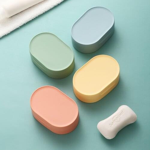 Round Shape Storage Box Travel Portable Sealed Soap Box Waterproof Soap Storage Cases Bathroom Washroom Supplies soap holder