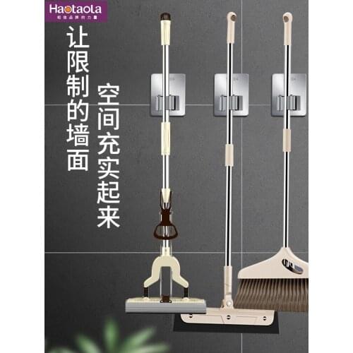 Kitchen Storage Organizer Mop Broom Holder Wall Mounted Garden Storage Rack Position Garage Holds Mop Tool Holder Fixed