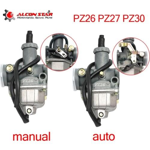 Alconstar- Keihin PZ26 PZ27 PZ28 Motorcycle Manual Auto Choke Carburedor Carb For XR100 TRX250 Scooter Dirt Bike ATV Quad TAOTAO