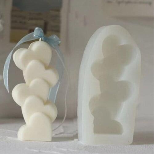 New Love Heart Shape Candle Mould Soy Wax Silicone Candle Mold Aromatherapy Molds for Plaster Hand-made Soy Aroma Wax Soap Mold