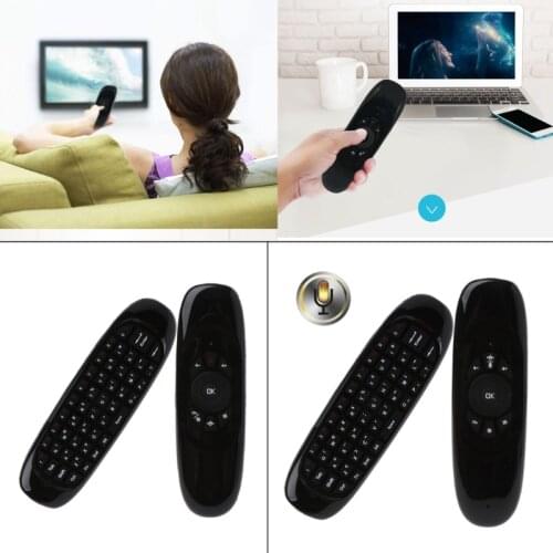 2021 New C120 Fly Air Mouse With Voice Search Mic 2.4G Mini Wireless Keyboard for PC TV