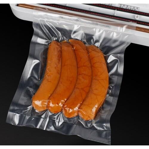 100Pcs Storage Freezing Food Vacuum Bags Kitchen Food Strong Sealer Embossed Storage Textured Pouches Clips Wrap Seal Packaging