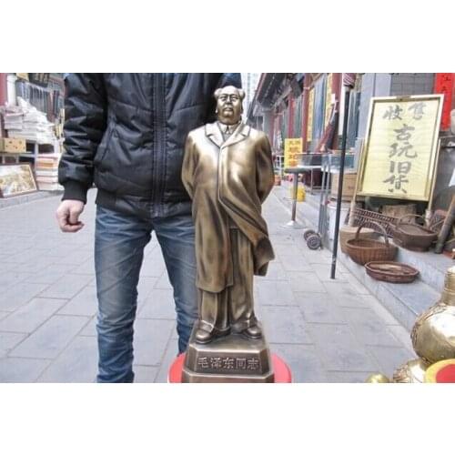 Song voge gem S0192 26"China Brass famous great cacique chairperson Mao Ze Dong Mao Zhu Xi statuary