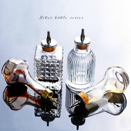 Japanese Style Professional Bar Bartender Mixologist Bitter Bottle Glass Cocktail Maker Tools Accessories Absinth Wine Bottle