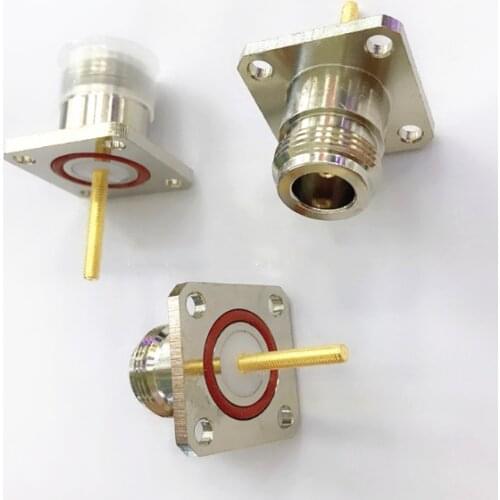 1pcs N Female Jack connctor Brass With 4 Hole Flange Mount Chassis RF Adapter 25*25mm