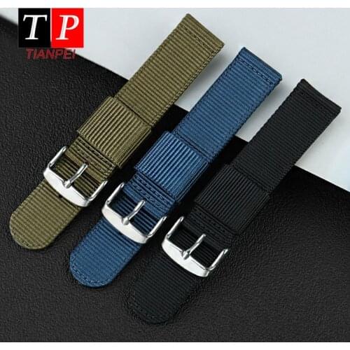 Nylon watch strap for BRISTON DW Timex 18/20/22/24mm thickened canvas bracelet sports waterproof replace watch band comfortable