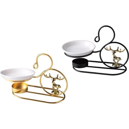 Nordic Essential Oil Incense Burner Metal Deer Frame Aromatherapy Burner Incense Candle Holder Candlestick Censer For Home Decor