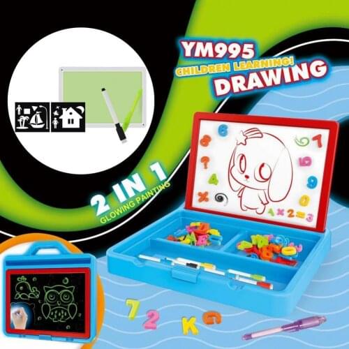 Luminous Board Double Face Design Hand-eye Ability Training ABS Fluorescent Drawing Board for Early Develoment