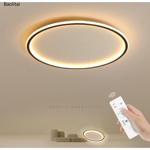 Thin Section Ceiling Light Remote Control Dimming Led Modern Bedroom Nirdic Round Shape Living Room Creativity Room Lamps