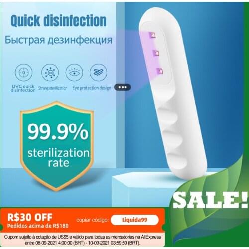 UV Disinfection Stick Mini Handheld UV Germicidal Lamp Bar Portable Rechargeable Office Household Bactericidal Sterilizer