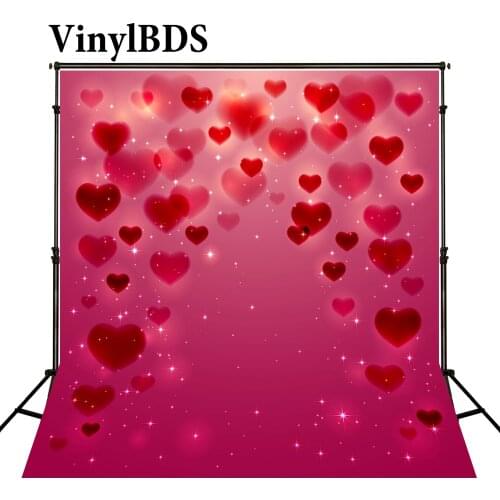 VinylBDS 10X10FT Red Wedding Photocall ValentineS Day Backgrounds Brilliant Bokeh Photo Romantic Wedding Backdrops for Studio