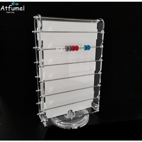 Rotating Acrylic Earrings Ring Jewelry Exhibition Rack Removable Show Window Charms Beads Jewelry Display Organizer Showcase