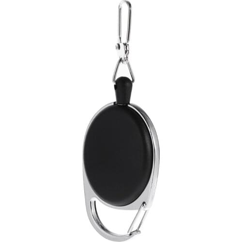 Retractable Reel Ajustable Wire Rope Keychain With Carabiner Anti-theft Antilost U2JB