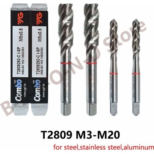 YG-1 T2809 Multi-Function Spiral Tap M3 M4 M5 M6 M8 M10 M12 M16 M18 M20 Blind Hole Tapping for Cast Iron Steel Stainless AL etc