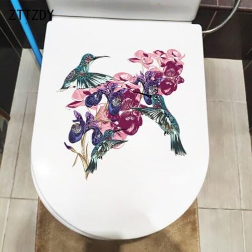 ZTTZDY 23.4×23.5CM Creative Classical Flowers Home Room Wall Stickers Mural Personality Toilet Decor T2-1398