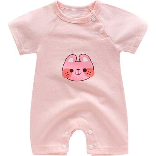 ZWY542 Infant jumpsuit summer romper animal print girl boy cotton suit newborn climbing cartoon rompers stuff baby products