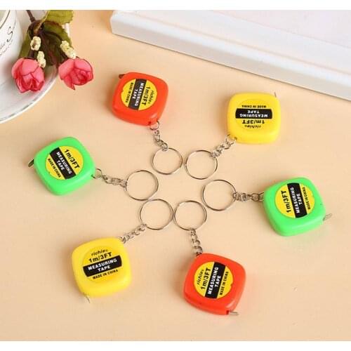 1m/3ft Children Height Ruler 1pc Easy Retractable Measure Keychain Color Ruler Tape Mini Portable Pull Random Ruler X0N2