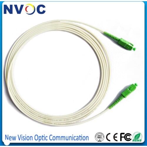 10pcs/lot 15M SM G652D,SX,4.0mm White LSZH Jacket,SC/APC-SC/APC Simplex Fiber Optic Patch Cord,SC APC White Fiber Jumper