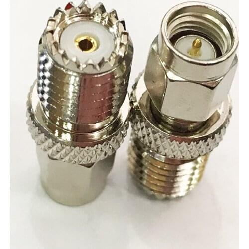 10pcs SMA Male to Mini UHF Female RF Straight Coaxial Cable Adapter Connector