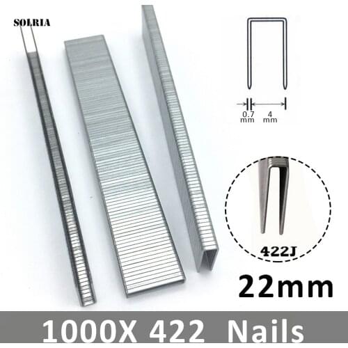 13/16/19/22mm Steel Nails 1000PCS U-shaped Code Nails For Staple Gun Stapler Furniture Wood Processing DIY Woodworking Tools