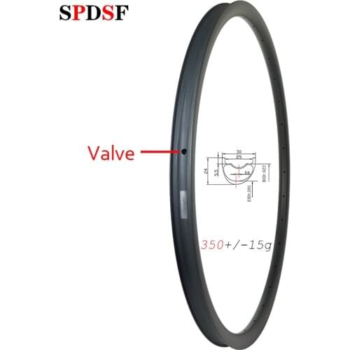 350g 29er MTB XC clincher tubeless 30mm wide carbon rims Tapeless disc 29inch asymmetric cross country carbon wheels UD 3K 12K