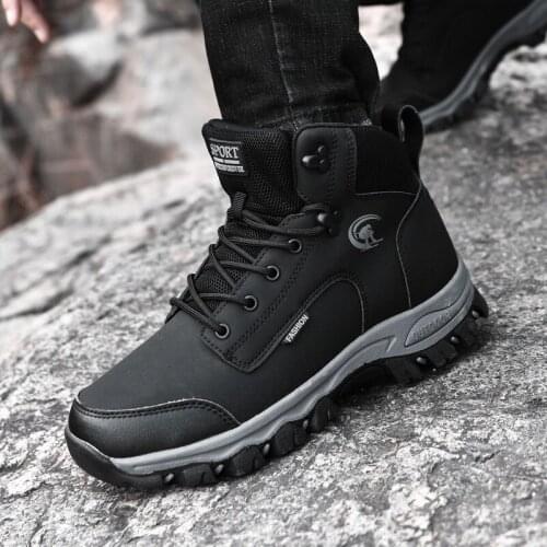 Ankle Boots Men Winter Boots Men Chelsea Mens Cowboy Leather Combat Mens Shoes Military Boot Casual Boty Home